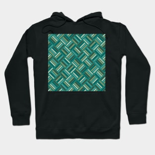 Herringbone Pattern Cobalt and Teal Hoodie